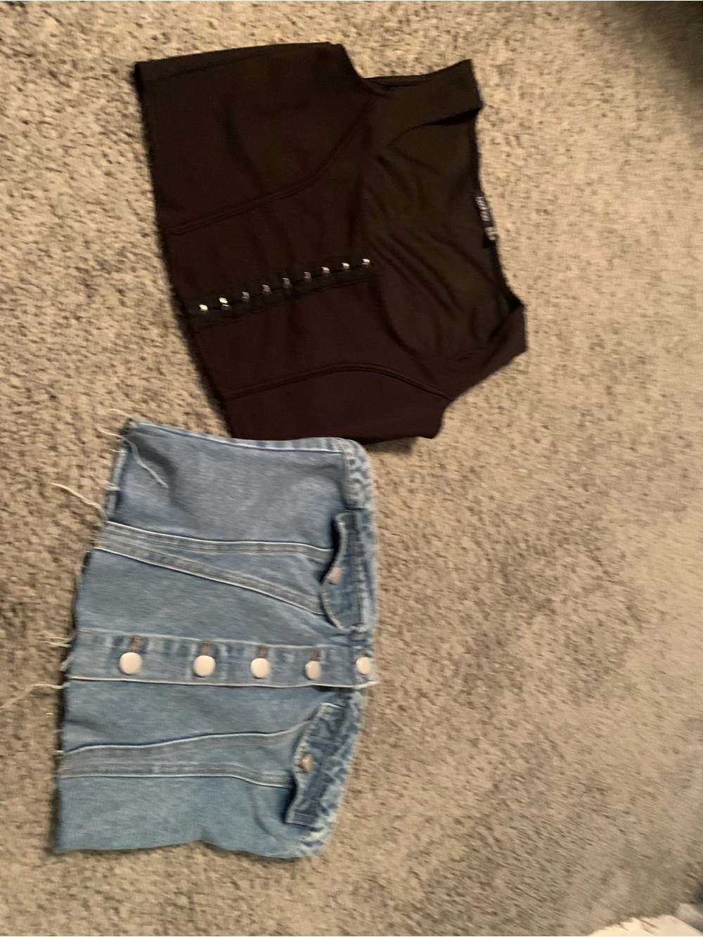 Black Girls' Crop Top and Blue Denim corset tops M